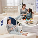 Hobestluk 96“ Modular Sectional Sofa Couches L-Shape Couch 3 Seat Modular Sofa Memory Foam Sectional Couches for Living Room, Cloud Couch with Oversized Chaise (White, Stripe (Right Facing Chaise)) by CozyNest Decor