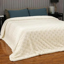 Pawque Super Soft Cozy Throw Blanket Queen Size for Couch Bed, Fluffy Sherpa Fleece Reversible Thick Warm Fuzzy Blanket for All-Season, 3D Checkered Jacquard Decorative Blankets, Cream White, 90"x90" by CozyNest Decor