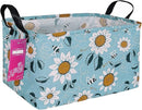 Rectangular Storage Basket Fabric Organizer Bin for Toys,Books,Clothes,Gifts,Pets-Perfect for Home,Office,Nursery,Dorm,Shelf(Rec Sunflower) by TinyTreasures Baby Boutique