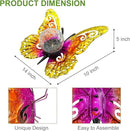 Solar Lights Outdoor Garden Butterfly Decor, Metal Butterfly Statue Decoration with LED Crackle Glass Globe, Solar Powered Lighted Garden Art Decor for Patio Lawn Yard Pathway Tabletop Ground by CozyNest Decor