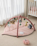 Blissful Diary Baby Play Gym & Activity Mat, Oversize Leaf Shaped Tummy Time Baby Play Mat w 6 Detachable Toys Promotes Motor Skills & Sensory Development, Newborn Infant Essentials Gift, Crystal Pink by TinyTreasures Baby Boutique