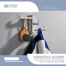 Angle Simple Swivel Towel Hook 3 Arms, SUS 304 Stainless Steel Foldable Robe Towel Hook for Bathroom, Wall Coat Holder, Brushed Nickel by CozyNest Decor