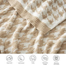 Snuggle Sac Throw Blanket for Couch, Reversible Super Soft Warm Blankets Cozy Knit Fuzzy Plush Lightweight Throws for Sofa, Bed, Camping,Houndstooth Beige,50x60 inches by TinyTreasures Baby Boutique