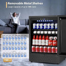 Tylza Beverage Refrigerator 24 Inch, Under Counter/Freestanding Drink Fridge, 190 Cans Beverage Cooler with Glass Door, Reversible Door, Low Noise, Quick Cooling - for Beer, Soda, ETC, Black by CozyNest Decor