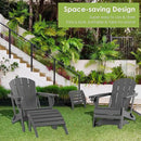 GREENVINES Adirondack-Ottoman | HDPE Plastic | Outdoor Footrest | All Weather | Foot Rest | Foot Stool | Grey | for Adirondack Chair | for Patio Backyard Pool by CozyNest Decor