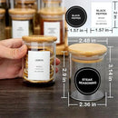 4OZ Glass Spice Jars with Bamboo Lids and 315 Labels, 20 Pcs Clear Food Storage Containers for Kitchen Sugar Salt Coffee Tea Beans by CozyNest Decor