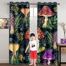 Mushrooms Curtain Panels for Kids Room 2Pcs, Green Cartoon Blackout Curtains 84 inch Length for Kids Bedroom Nursery Room Grommet Top Thermal Insulated Curtains, Dinosaur Print, 82" x 84" by TinyTreasures Baby Boutique