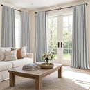 MIULEE 100% Blackout Curtains 108 Inch Long 2 Panels Set for Bedroom, Thick Luxury Faux Linen Black Out Curtain Room Darkening Back Tab Pleat Window Textured Drapes with Hooks for Living Room, Grey by CozyNest Decor