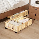 Bamboo Under Bed Storage with Wheels (2-Pack) – Rolling Underbed Shoe Organizer Box for Shoes, Blankets, Toys, Clothes Container Space-Saving Organizer Bins for Bedroom, Closet, Dorm, Nursery by CozyNest Decor
