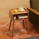 MaxSmeo Nightstand, Mid Century Modern Side Table Bedroom with Storage, Small End Bedside Table with Solid Wood Legs for Living Room, Office Small Spaces (Brown) by CozyNest Decor
