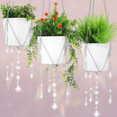 Chunful 3 Pack Sun Catcher Plant Hanger with Beads and Glass Crystal Beaded Plant Hanger Sun Catchers Kit Hanging Basket Accessories for Indoor Home Rainbow Decor, Pots Not Included (Silver) by GreenHaven Gardens