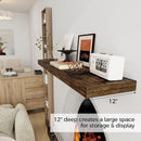 Floating Shelves 48 Inch Long, 12 Inch Deep Floating Shelves for Wall, 48 x 12 Large Wall Shelves for Home Storage & Display, 2" Thicked Floating Shelf for Bedroom, Living Room, Rustic Brown, 1 Pack by CozyNest Decor