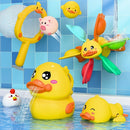 iPlay, iLearn Baby Duck Bath Toy, Toddler Bathtub Suction Water Spinner Gear, Kid Shower Fishing Game W/ Net, Light up Animal, Wind up Swimming Duck, Birthday Gift 6 9 12 Month 1 2 3 Year Old Boy Girl by TinyTreasures Baby Boutique