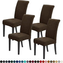 Joccun Chair Covers for Dining Room Set of 4,Dining Chair Slipcovers Stretch Dining Room Chair Covers Seat Protector,Washable Parsons Chair Cover for Home,Banquet(Seal Brown,4 Pack) by CozyNest Decor