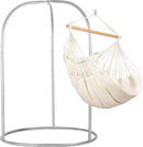 LA SIESTA - Large Comfort Habana Cotton Hammock Chair & Stand - Indoor/Outdoor Hanging Chair Swing for Bedroom, Porch, Balcony - Boho Chair - Latte by GreenHaven Gardens