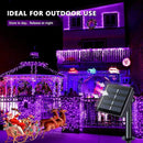 JMEXSUSS 2 Pack Purple Solar Christmas Lights, 33ft 100 LED Purple Solar Lights Outdoor, Waterproof 8 Modes Purple Fairy Lights for Outside Tree Garden Patio Christmas Halloween Decorations by GreenHaven Gardens