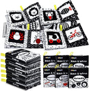 Dr.Rapeti Soft Cloth Books Baby Books Bath Books 6-Pack for Baby Infant Toddler Kids High Contrast Black and White Crinkle Washable Chewable Non-Toxic Early Educational Giftable by TinyTreasures Baby Boutique