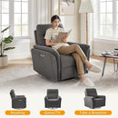 Power Recliner Chair Swivel Glider, Electric Rocking Recliner Chairs with USB and Type-C Ports, Nursery Chair Recliner for Office, Living Room, Bedroom（Dark Gray） by TinyTreasures Baby Boutique