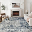 8x10 Area Rugs for Living Room Rug Washable: Modern Large Rug for Dining Room Bedroom Carpet Non Slip 8 by 10 Indoor Abstract Nursery Home Office Blue Grey by TinyTreasures Baby Boutique