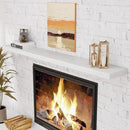72 Inch Floating Shelves White, 72 x 9 Rustic Wooden Fireplace Mantel, 9 Inch Floating Shelf for Wall, Farmhouse Wall Shelves for Home Storage & Display by CozyNest Decor