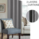 XWZO 100% Blackout Curtains with Tiebacks- 2 Thick Layers Completely Shaded Rod Pocket Window Treatment Thermal Insulated Lined Drapes for Bedroom/Laundry Room, Grey, W42 x L72, Set of 2 by TinyTreasures Baby Boutique