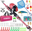 ODDSPRO Kids Fishing Pole Pink, Portable Telescopic Fishing Rod and Reel Combo Kit - with Spincast Fishing Reel Tackle Box for Girls, Youth by TinyTreasures Baby Boutique