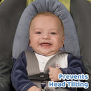 Pro Goleem Breathable 3-in-1 Infant Car Seat Head Support, Soft Infant Car Seat Insert, Carseat Cushion for Toddler, Perfect for Car Seat, Strollers, Swings, Carrier, Bouncer, Black and Grey by TinyTreasures Baby Boutique