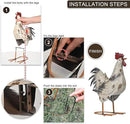TERESA'S Collections Farmhouse Metal Rooster Garden Statues Decor, 15 Inch Rustic Outdoor Chicken Sculpture Figurines Yard Art for Farm Patio Lawn Kitchen Decorations,Spring Decor, Gift for Mom by GreenHaven Gardens