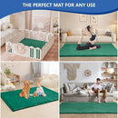 Baby Play Mat for Floor,1.3" Thick Memory foam Tummy Time Mat for Toddlers,Infants,kids,Water-Repellent Soft Nursery Rug ,79"×118" Extra Large Non Slip for Crawling&Yoga,Tatami Style for Living Room(Dark Green) by TinyTreasures Baby Boutique