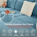 Couch Cushion Covers Individual Large Super Stretch Chenille (Softer Version) Sofa Cushion Covers, Armrest Cover Couch Slipcovers Furniture Protector (2PC, Blue) by CozyNest Decor