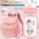 Weitars Diaper Bag Backpack Large Baby Diaper Bag with Changing Pad Travel Diaper Backpack,Baby Bag for Boys Girls,Stroller Straps,5 Insulated Pockets (Pink) by TinyTreasures Baby Boutique