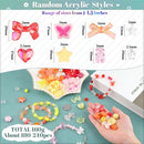 Assorted 180-240PCS Acrylic Beads For Bracelet Making, Flower Bow Butterfly Candy Gummy Bear Kawaii Aesthetic Bracelet Charms,Cute Beads For Jewelry Making DIY Necklace Keychain Phone Charm by TinyTreasures Baby Boutique
