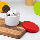 BALCI - 8oz Mini Ice Cream Containers with Silicone Lids (Set of 4) - Freezer Food Storage Containers, Reusable, LeakProof, For Homemade IceCream Containers - Blue, Red, Green, Purple by TinyTreasures Baby Boutique