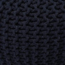 REDEARTH Round Pouf Foot Stool Bean Bag Ottoman - Cable Knitted Cord Boho Pouffe - Poof Accent Bean Bag - Handmade by Artisans for Living Room - Bedroom (19.5"x19.5"x14") - Navy Blue by CozyNest Decor
