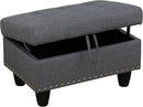 Ottoman Rectangular Storage Ottoman Bench, Flannel Footrest Stool Footstool with Lid for Living Room, Bedroom, Entryway, Light Gray, 28.5"x19"x17.5" by CozyNest Decor