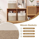 OIAHOMY 13 Kallax Inch Cube Storage Bins, 3-Pack Cotton Rope Woven Baskets for Organizing, Kallax Insert Storage Baskets for Shelves, Baby Nursery, Closet Organizer, 13*13*12.6IN, Brown & White by TinyTreasures Baby Boutique