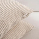 Fancy Homi 2 Packs Tan Long Lumbar Decorative Throw Pillow Covers 12x24 Inch for Couch Bed Sofa, Rustic Farmhouse Boho Home Decor, Soft Striped Corduroy Rectangle Accent Beige Cushion Case 30x60 cm