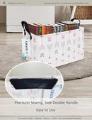 Rectangular Folding Laundry Basket,waterproof Canvas Basket,gift basket,Suitable for children's room,Office,Clothes,Toys Storage (Pink Arrow) by TinyTreasures Baby Boutique