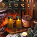 Metaku Flickering Flameless Candles Battery Operated 3D Moving Wick LED Candles with Remote, Set of 2 Grey Acrylic Electric Candles for Christmas Halloween Valentines Wedding Home Decor,D 3"×H 6" by GreenHaven Gardens