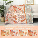 Boho Throw Blanket for Bed - 100% Pure Cotton Ultra Soft Rustic Quilt - Farmhouse Decor Bed Blankets, All Season Rustic Throw for Sofa Couch Chair(91''x 98'', Floral) by CozyNest Decor