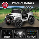 24V 2 Seater Ride On Truck with Remote Control 4WD Electric Car for Kids Ride On Car Battery Powered Ride On Toy Car with Music Player, LED Lights, Bluetooth, Rear Shock Absorber, White by TinyTreasures Baby Boutique