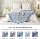 Amélie Home Chenille Knit Throw Blanket for Couch, Checkered Texture Decorative Soft Blanket for Sofa, Bed & Living Room, 50"x60", Blue & White by CozyNest Decor