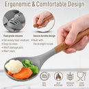 Zulay Kitchen Utensils Set Non-Stick Silicone Cooking Utensils Set with Authentic Acacia Wood Handles - 8 Piece Set - Silicone Kitchen Utensils Set with 464°F Heat Resistance - Gray by CozyNest Decor