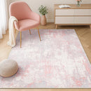Washable Area Rugs 3'x5' Non-Slip Modern Abstract Soft for Living Room Entryway Bedroom Nursery, Print Pattern, Grey Pink by TinyTreasures Baby Boutique