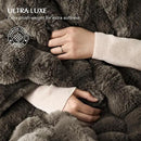 EVERGRACE Ultra Soft Luxury Fluffy Faux Rabbit Fur Throw Blanket, Thick Warm Fuzzy Blankets for Bed, Cozy Plush Reversible Blanket for Couch, Chair, Sofa, Dark Taupe, 60x80 Inches, 870 GSM by CozyNest Decor