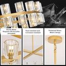 Modern 48 inch Gold Round Chandelier Light Fixture,Crystal Chandeliers for Dining Room,Living Room, Wagon Wheel Chandelier Over Table, Chandeliers for Bedroom,Foyer,G4 Bulbs Included by CozyNest Decor