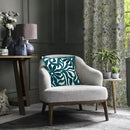 Alysheer Farmhouse Floral Leaves Embroidered Decorative Throw Pillow Cover 18x18 inches, Boho Tufted Flowers Embroidery Pattern Chic Cotton Cushion Case for Couch Bed Sofa Living Room(Teal Blue) by CozyNest Decor