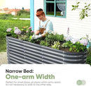 KING BIRD Raised Garden Bed 2.85 ft Tall 9 in 1 Galvanized Planter Garden Box Outdoor for Gardening, Deep Root Vegetables, Flowers 94.5X23.6X34.2 in, Dark Grey by GreenHaven Gardens