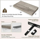 RICHFOCUS 16Inch Floating Shelves for Wall 2 Pack Shelves for Bedroom|Kitchen|Bathroom Wall Mounted Rustic Wood Floating Shelf with Invisible Brackets for Books|Storage|Decor, Grey by CozyNest Decor