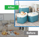 Bidtakay Extra Large Storage Baskets for Shelves 3 Pack Fabric Storage Bins for Organizing Linen Collapsible Organizer for Closet-White&Teal by TinyTreasures Baby Boutique